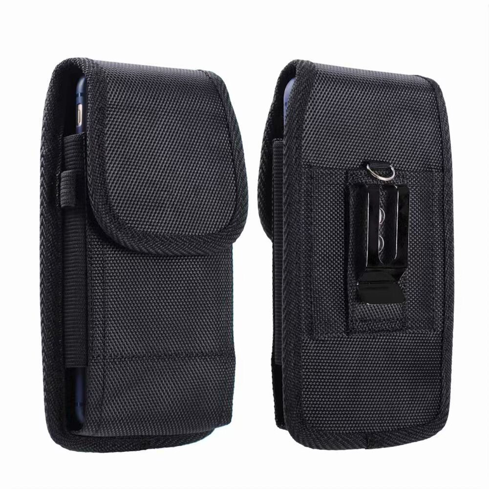 Telefoon Pouch Opknoping Taille Opbergtas Fanny Pack Zwarte Klassieke Riem Clip Pouch Case Voor Telefoon Heuptas: L
