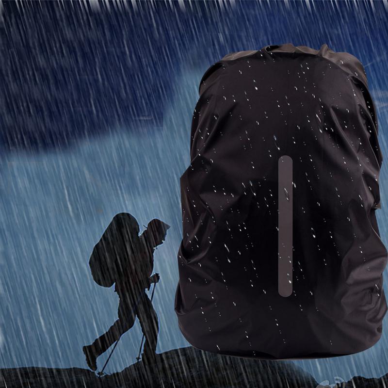 Reflekterende udendørs sport vandtæt rygsæk regnbetræk nat sikkerhedslys regnbetræk taske til camping vandre cykling