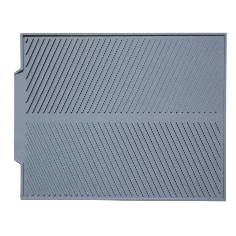 Silicone Drain Pad Drying Mat Pots Dish Drain Mat For Kitchen Tableware Non-slip Drain Mats Anti-scald Coaster Kitchen Utensils: Gray / S(38X24.5CM)