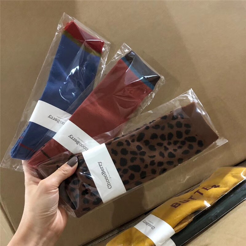 Stora barn tubstrumpor barn koreanska leopard tubstrumpor mycket pojkar flickor tubstrumpor vuxen stickade bomull långa tubstrumpor