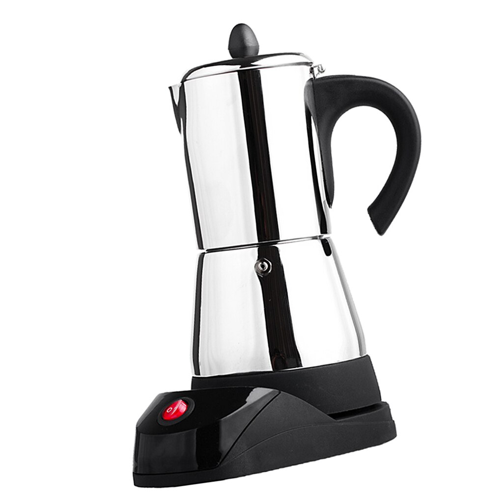 4/6 Cups Electric Espresso Latte Coffee Maker Mocha Moka Pot Stainless Steel with Electric stove Percolator Coffee Kettle: 4 Cup