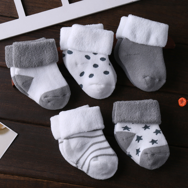 Neueste 5 teile/los Baby socken Weiche Baumwolle Baby Mädchen Jungen Socken Reine Baby Zubehör freundlicher Socken: Baby Socken 1 / 0-6M