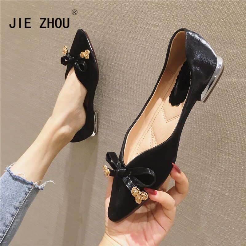 Mode Bowtie Spitse Teen Slip-on Ballet Flats Vrouwen Bootschoenen Luxe Kantoor Dames Schoenen Slip-on vrouwen Flats