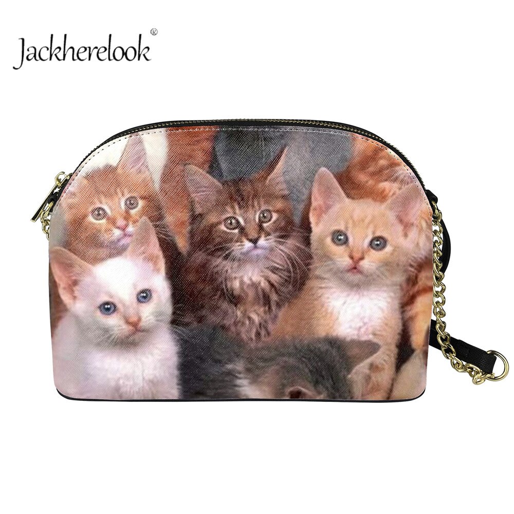 Jackherelook dames schattige dieren katten patroon buiten sling crossbody tas dames schoudertassen met haak: Hmfa 1410 d 49