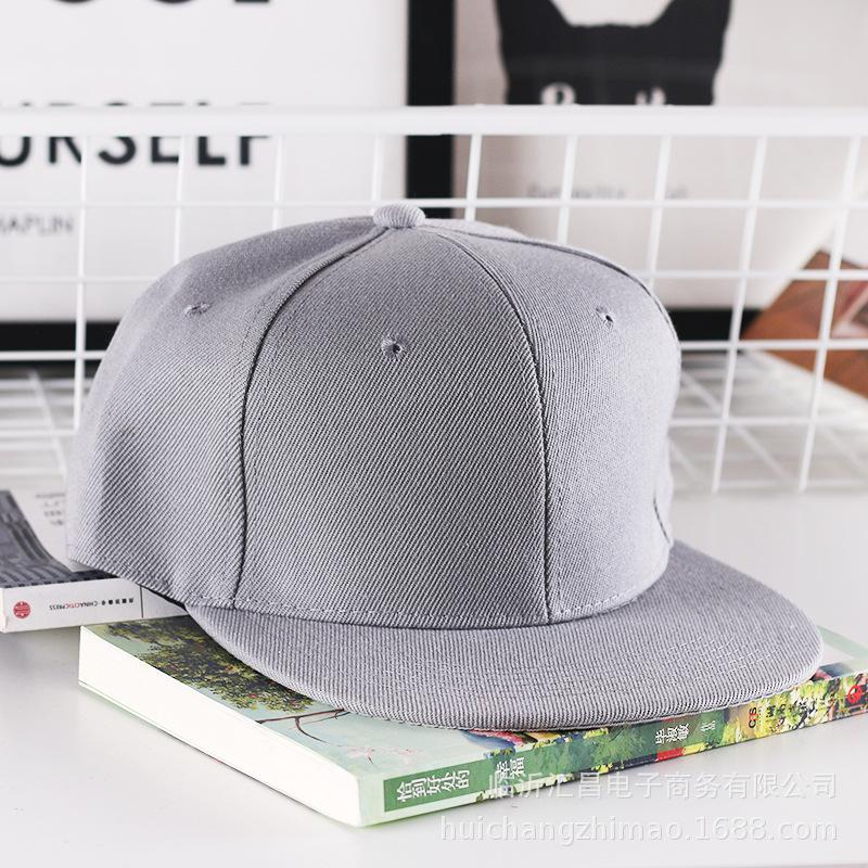 Solidna czapka w stylu Hip-Hop dla mężczyzn czapka typu Snapback damskie czapki baseballowe regulowane płaskie rondo Bill zwykłe daszki chłopcy i dziewczęta taniec uliczny: GRAY