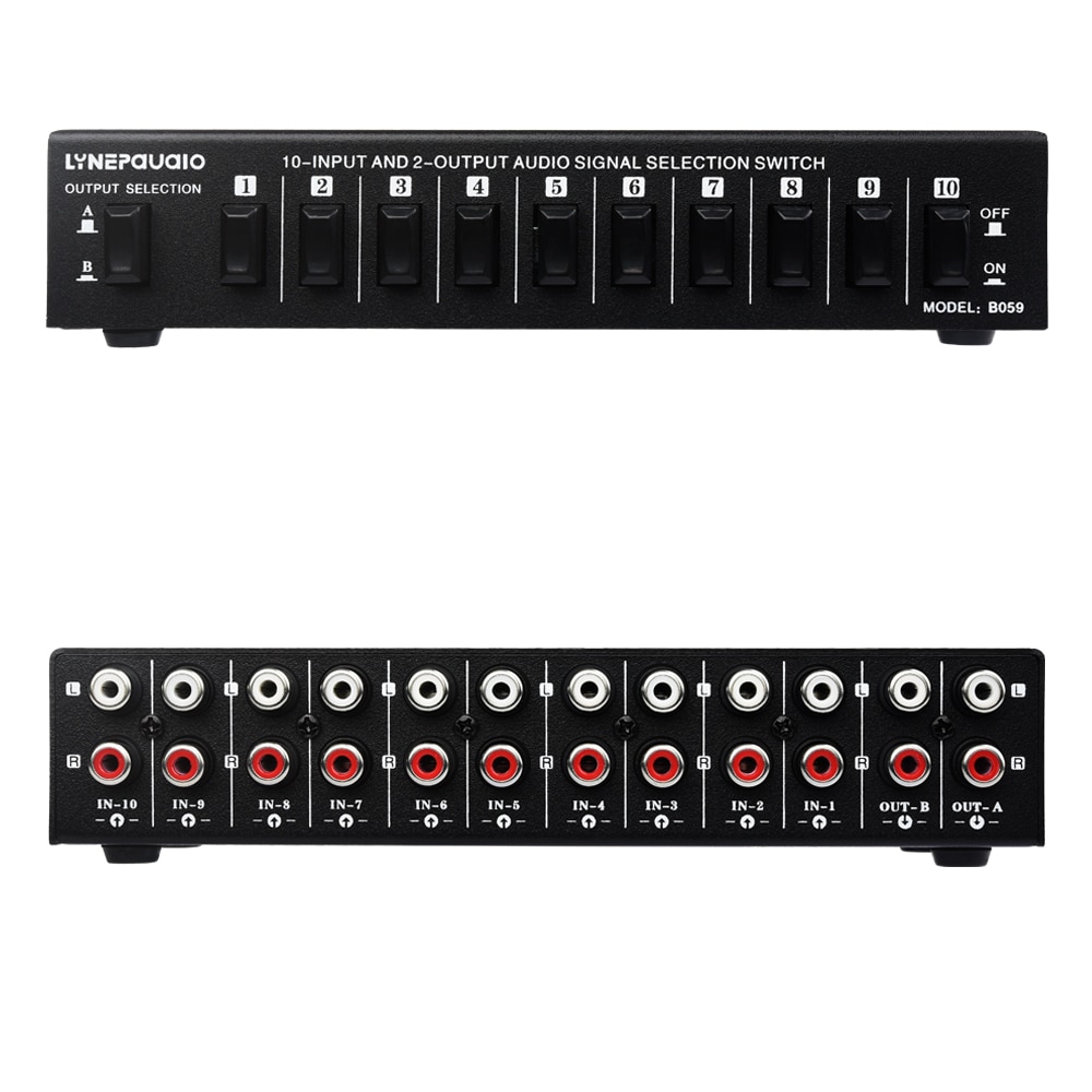 10-in 2 oder 2-in 10-out audio signal auswahl switcher&#39;s audio switcher&#39;s lautsprecher switcher&#39;s zwei-weg schalter RCA interface