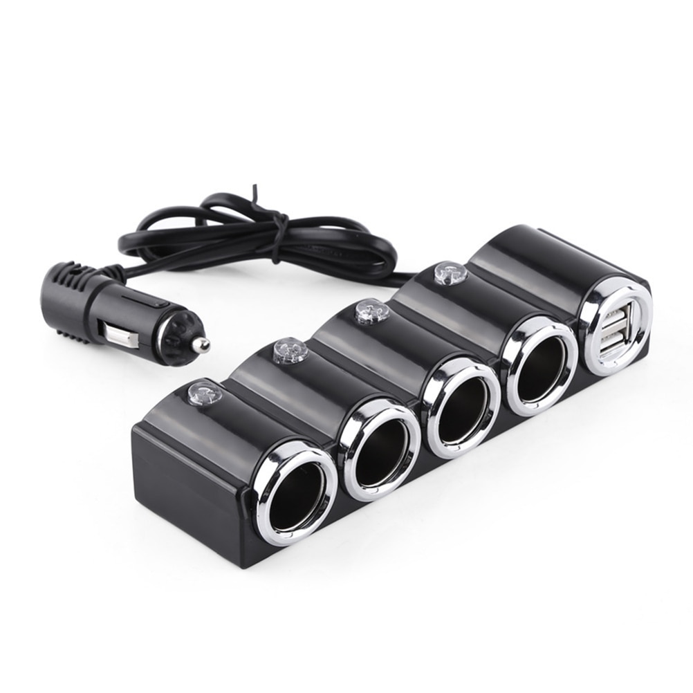 1 to 4 12v dubbele usb-auto-sigarettenaansteker-splitter, autolader, autolader-scheider met onafhankelijke schakelaar voor telefoon