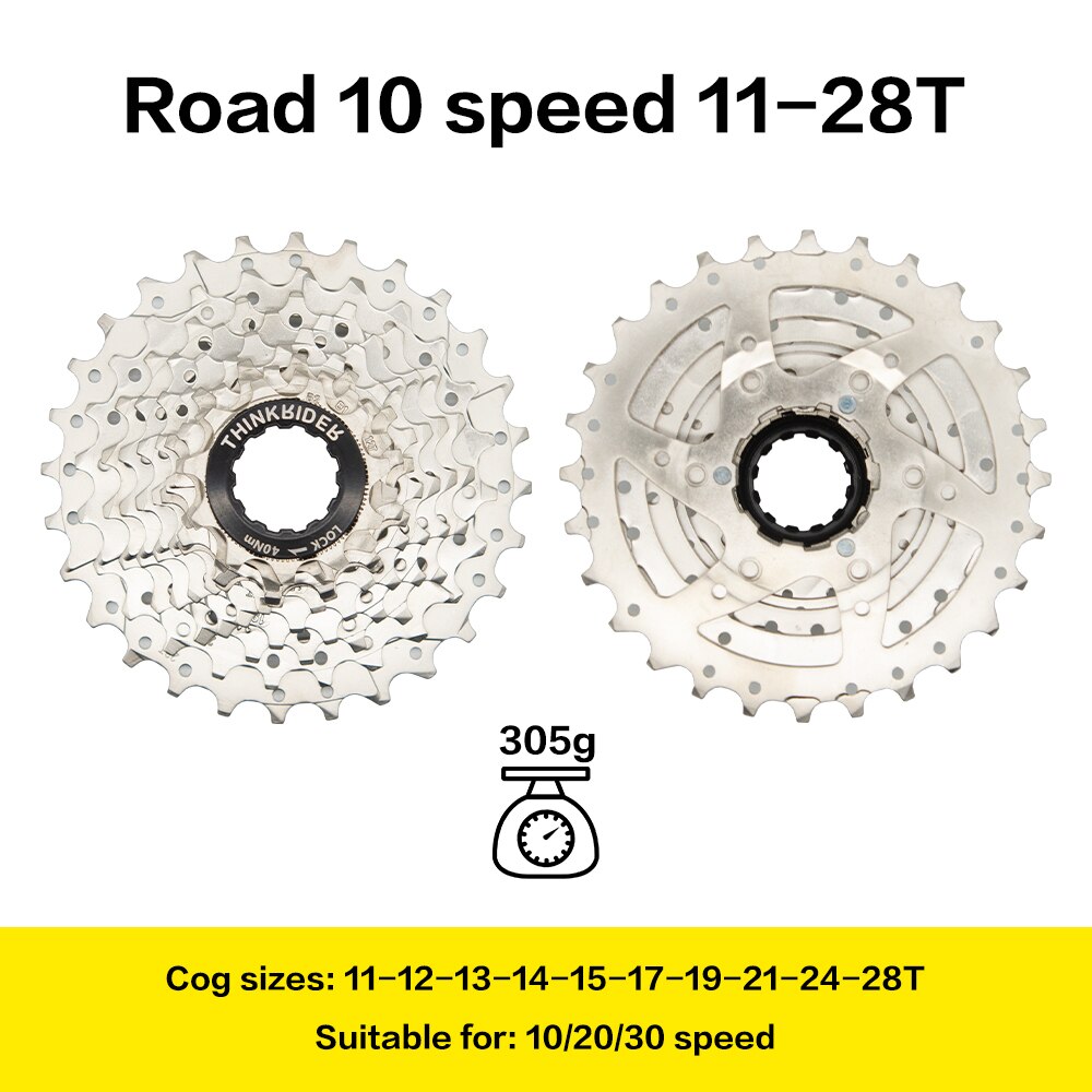 Thinkrider landevejscykel 9 10 11 speed velocidade 28t/32t cykel kassette freewheel mtb tandhjul til shimano  a1 x7 x5: Vej 10 hastighed 11-28t