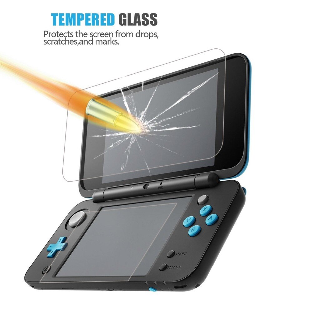 Verre trempé haut LCD protecteur d'écran HD cristal clair bouton LCD écran de protection filtre pour Nintendo 2DS XL 2DS LL