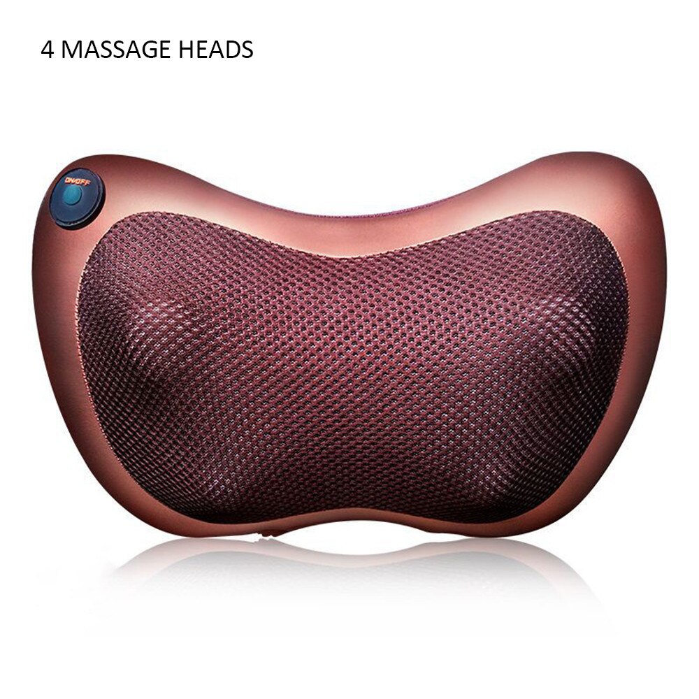 Car Home Head Neck Massager Cervical Shiatsu Massage shoulder Back Waist Body Multifunctional Electric Massage Pillow Cushion: US Plug / 4 head