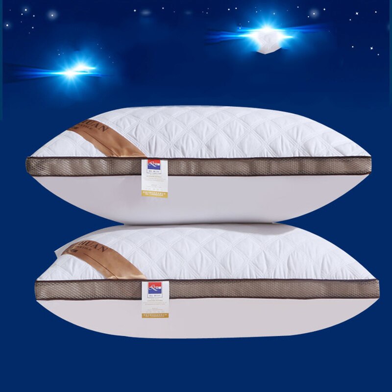 Nueva almohada alternativa blanca de 48x74 cm, almohada de 5 estrellas para Hotel, tela de microfibra, ropa de cama, cuello, almohadas suaves lavables para la salud, ropa de cama