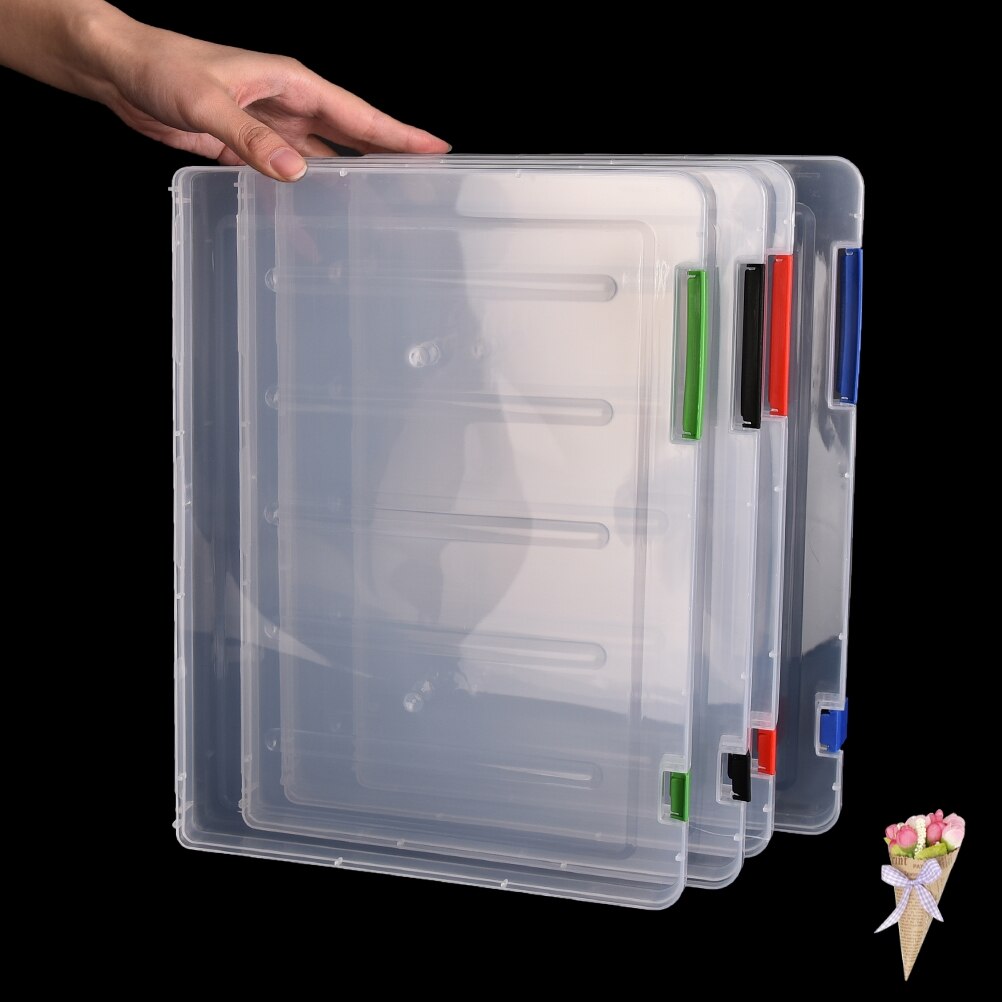 A4 Papers Kantoor Bestanden Document Contract Transparante Opbergdoos Clear Plastic Papier Vullen Case Ontzette