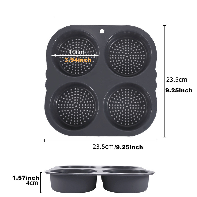 Hamburger Bun Mold Non-Stick Food Grade Silicone Bread Loaf Pan Baguette Pan French Bread Baking Forms Burger Buns Sandwich Tray: SKY BLUE