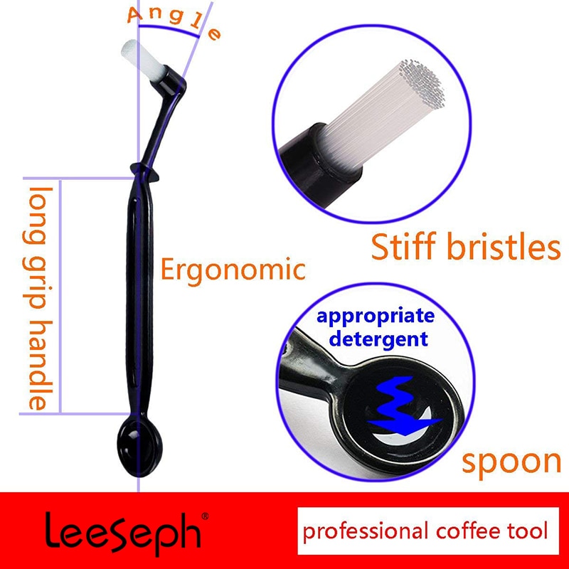 2 In 1 Koffie Reinigingsborstel En Lepel, Espresso Machine Cleaning Tools