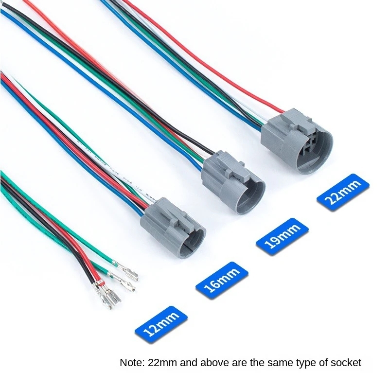 Socket Connectors Wire For 12mm 16mm 19mm 22mm 25mm 30mm Metal Push Button Switch (Only Connector)