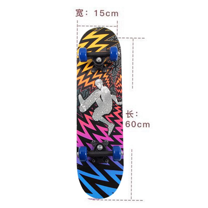 Double Kick Deck Concave Skateboards Longboard Skate Boards for Youths Beginners Skateboard Four-Wheel Double Snubby Maple Skate