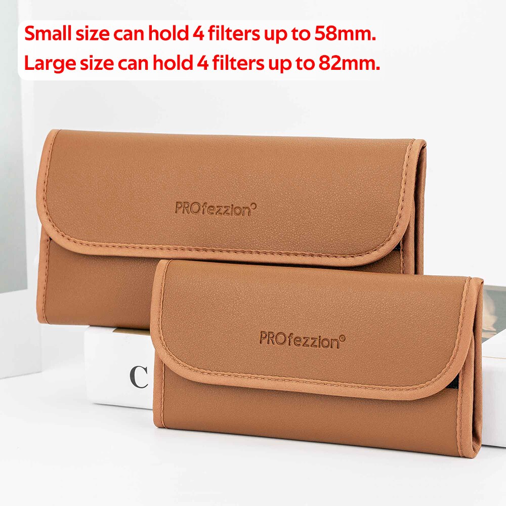 Retro filters portemonnee met 4 zachte, uitklapbare lenzen en filters tas met microvezel reinigingsdoekje, camera accessoires, nd uv cpl ri