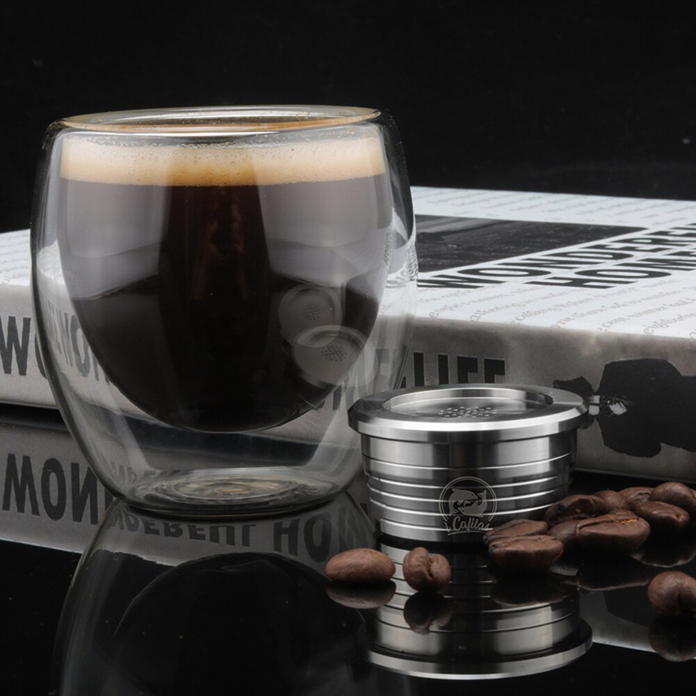 Gjenbrukbart rustfritt stål espresso-kaffekapselfilter kompatibelt til delta q etterfyllbare filtre kurver pod myk smak søt