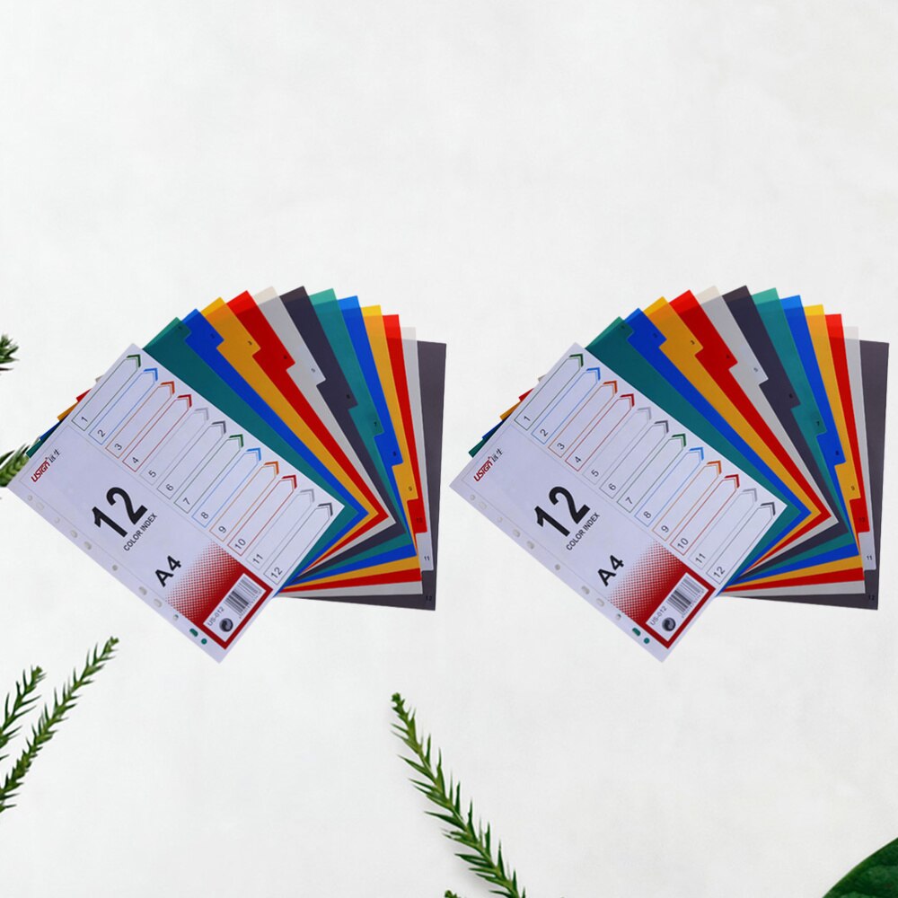 2Pcs Page Divider Colorful Classification Page Tab for Notebook Memo