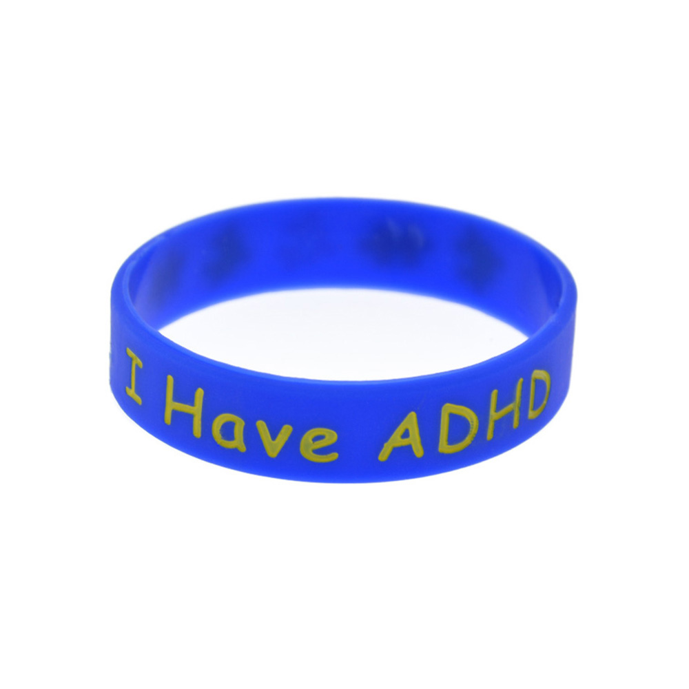 Pulsera de silicona I have TDAH para niños, brazalete Multicolor con logotipo de rompecabezas, 50 piezas