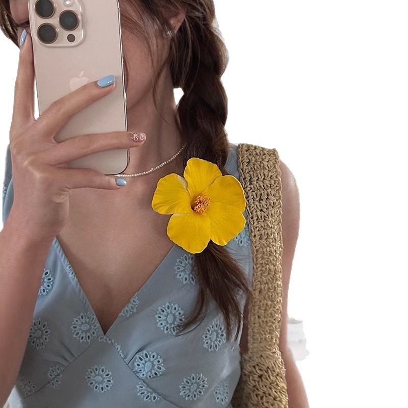 Pasadores de flores de hibisco, pinzas para el cabello de flores, Plumeria hawaiana, horquillas nupciales, horquilla rosa, de viaje para playa y verano, joyería