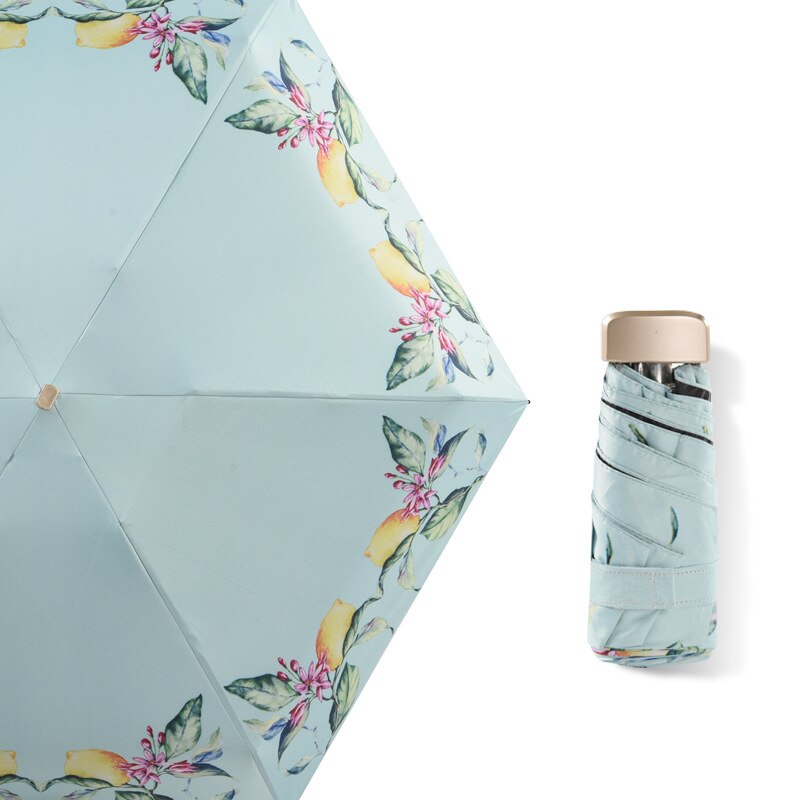 5 sombrillas plegables portátiles de protección solar Mini Parasol femenino de revestimiento negro pequeño Paraguas de bolsillo de negocios femenino Paraguas: D style