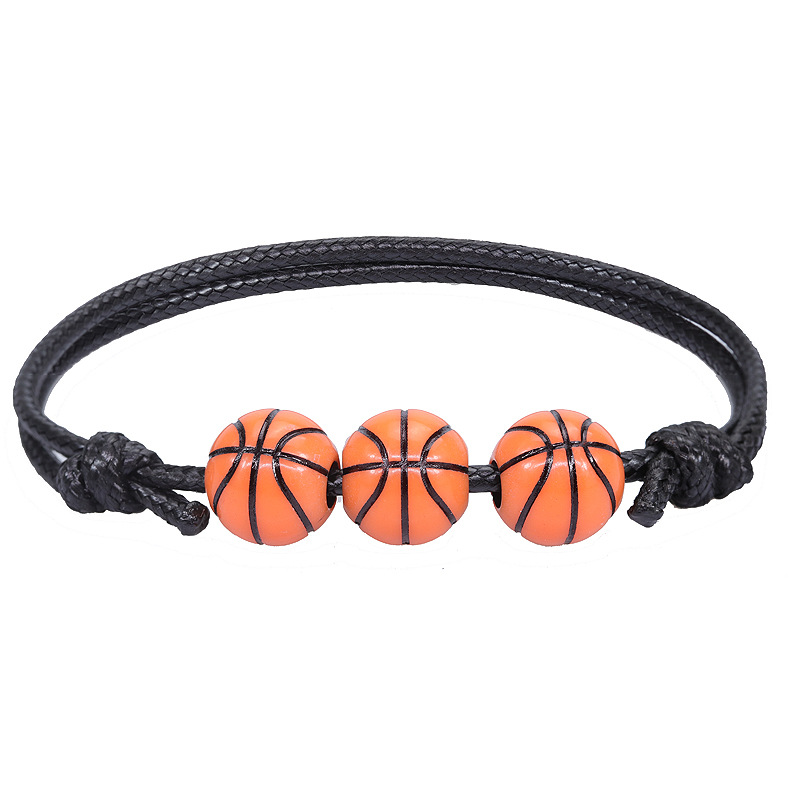 Nueva pulsera de béisbol de baloncesto, línea de cera tejida, pulsera de tenis y Rugby, joyería deportiva para niños y niñas BR1001: Color amarillo dorado claro