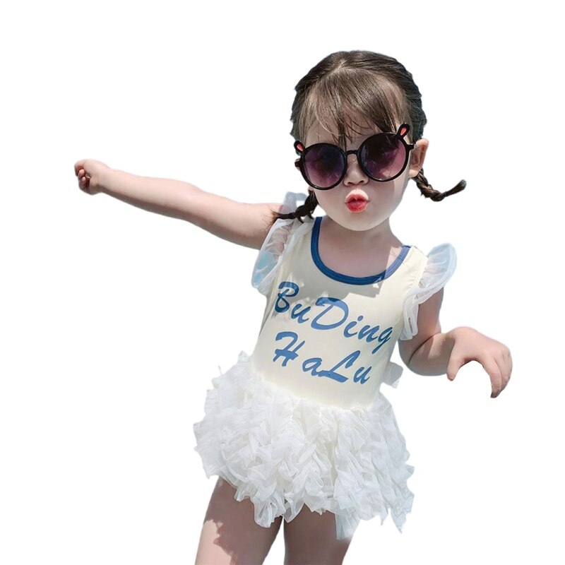 G92F Princess Tutu Dress Girls Bikini Lace Layer Swimsuit One Piece Bathing Suit