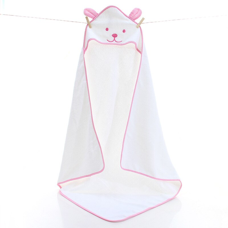 Baby Towel Newborn Bath Comfortable Soft Baby Hooded Bathrobe Cute Animal Beach Cotton Towel kids Babies Blanket: white