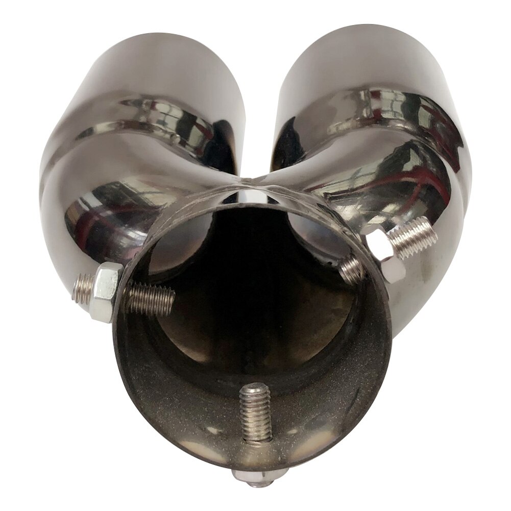 Terminale di scarico universale per auto punta rotonda in acciaio inossidabile coda di automobile posteriore cromato tondo tubo di scarico silenziatore ID 63MM 76MM