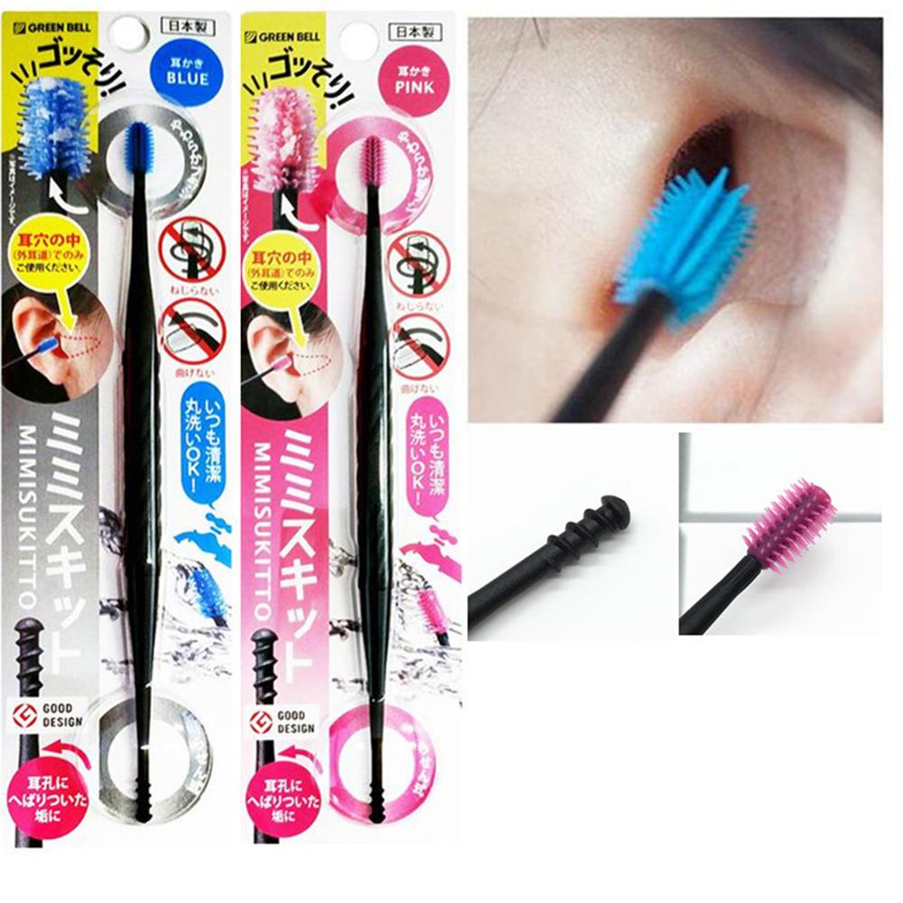 Ear Cleaner Double-sided Earpick Soft Silicone Spiral Rotating Ear Wax Remover Ears Cleaning Massage Tool Ear-wax Remover Tool