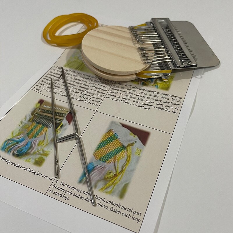 Diy Kleding Naaien Kleine Weefgetouw Kleine Mender Weefgetouw Kleine Loom Voor Stopnaald Machine Met Instructies Accessoires