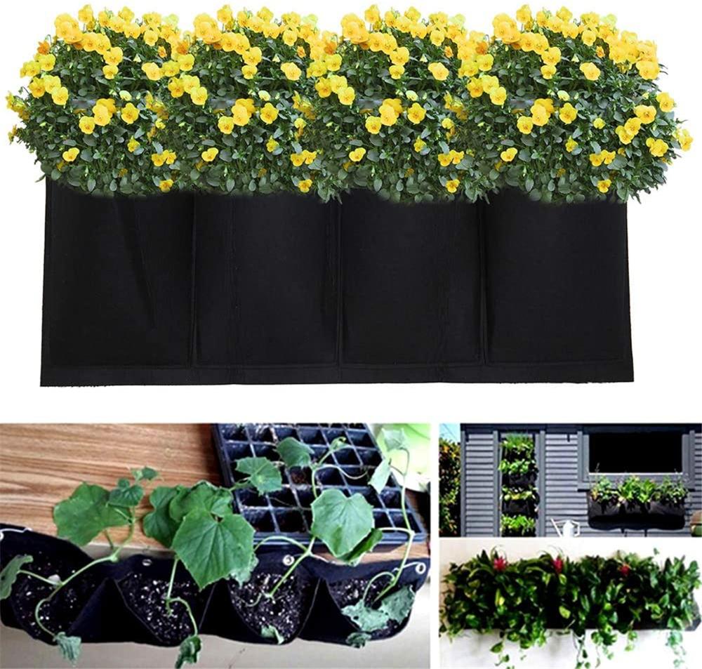 Hængende planteposer lodret væg planter plantning vokseposer hjem have gårdhaver lejligheder altaner terrasser opbevaringsposer indretning