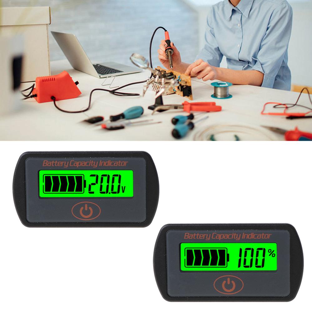 12v 24v lcd batterikapacitet voltmeter tester indikator bil bly-syre lithium 6 xdb
