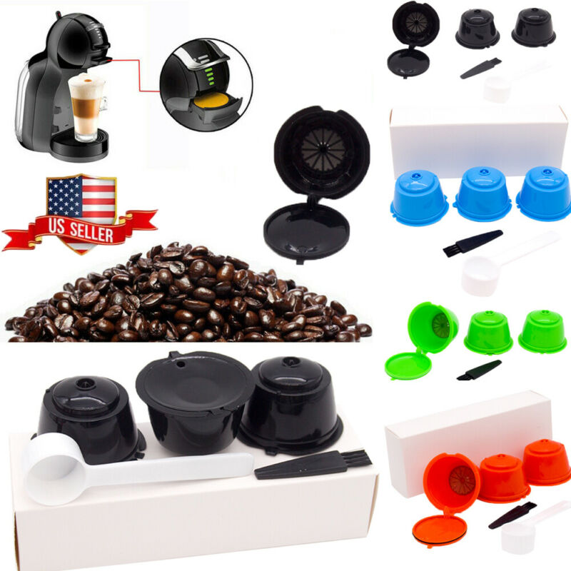 3 stks/pak Koffie Capsule Cup Filter 5.2x3.5cm voor Nescafe Dolce Gusto Hervulbare Brewers LMO Plastic Koffie filters