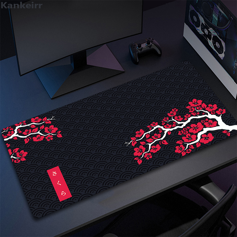 Lila sakura musmatta stora musmattor pc gamer musmatta kontorsmusmattor kawaii skrivbordsmatta gummimattor för tangentbord 900 x 400: 100 x 50 cm / Bönpasta