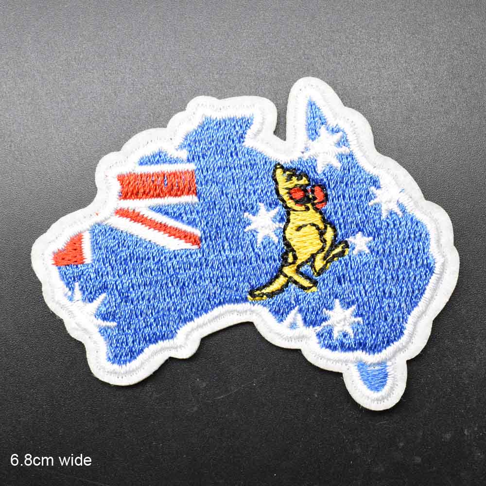Australië italië afrika kaart strijken op geborduurde kleding patches voor kleding stickers kledingstuk