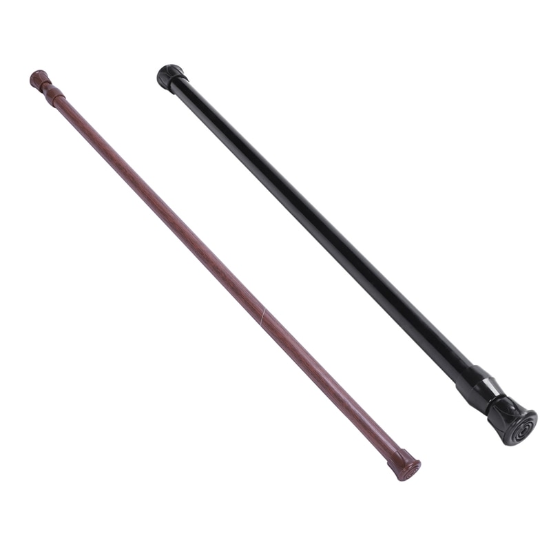 Spring Extendable Loaded Curtain Rail Pole Telescopic Bath Window Tension Rod,40-70cm & 55-90cm,Wood Color
