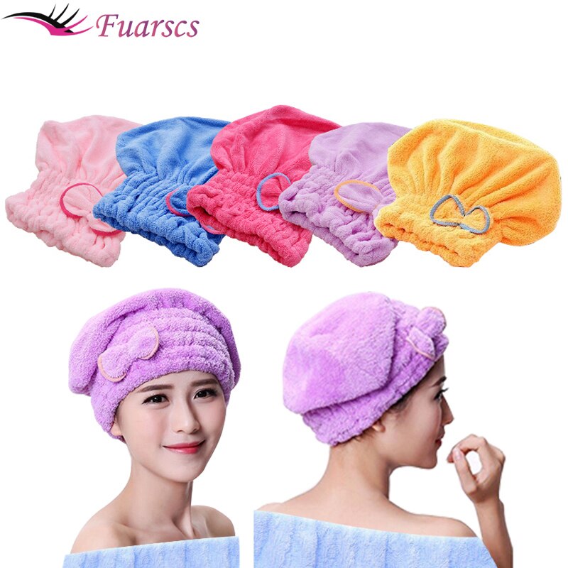Nopea hiustenkuivaus pyyhehattu bowknot wrap pyyhe suihkumyssy naisille kylpyläkuivaus hiuspyyhe mikrokuitu nopeasti kuivuva hiusturbaani