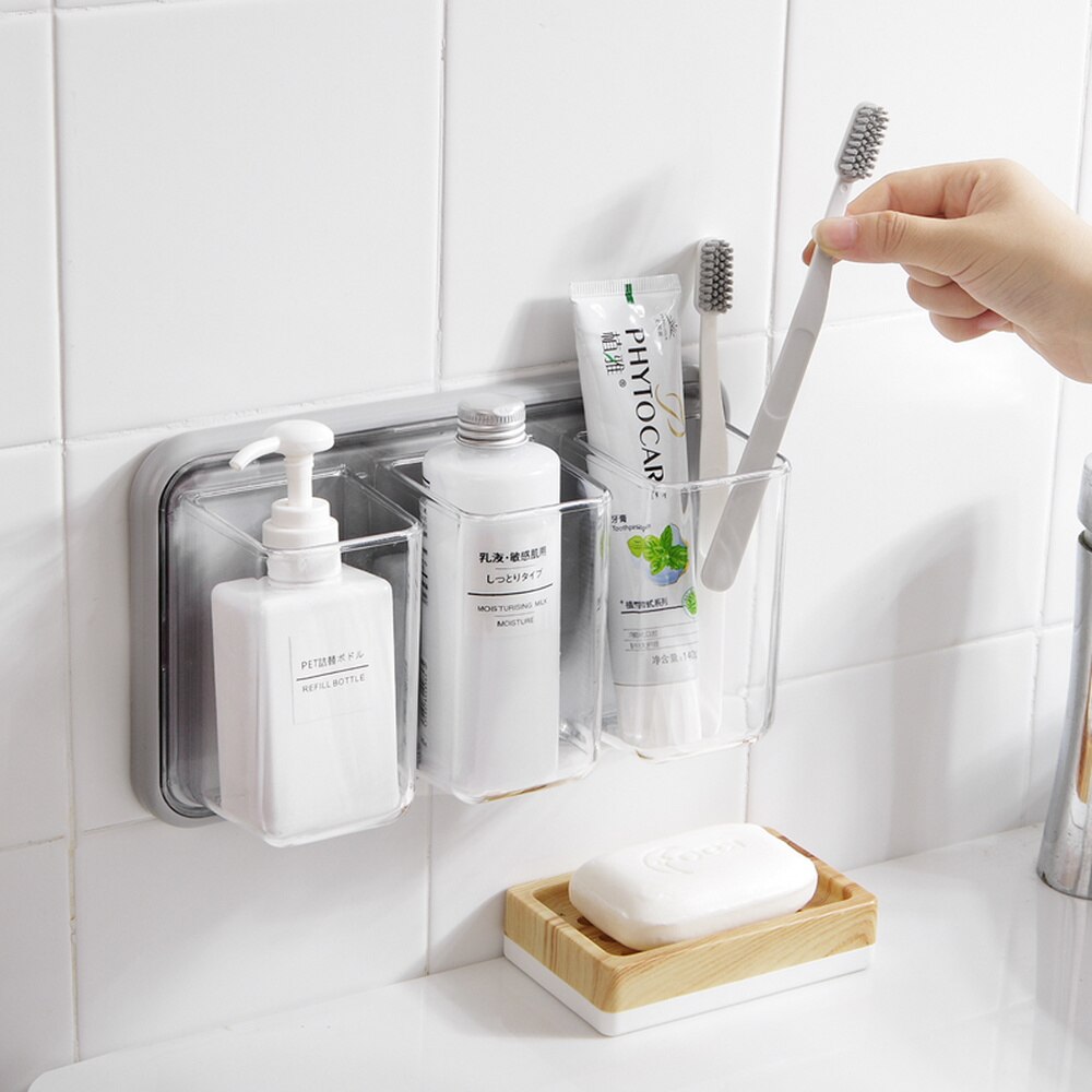 Étagères de cuisine murales, étagère de rangement pour débris de colle, salle de bain, toilettes, cosmétiques en plastique, étagère de finition  wx7201558