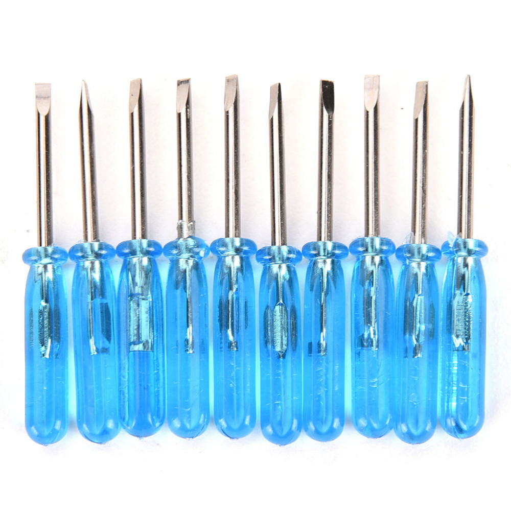 1 o 7 or10PCS Phillips ranurado de la Cruz de la estrella de cinco puntas Mini destornilladores para teléfono portátil reparación herramientas abiertas: Slotted 10pcs