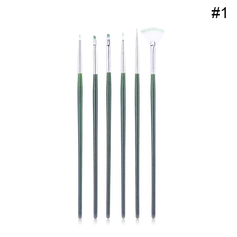 8 pièces/ensemble UV Gel Liner ongles brosse peinture dessin Liner acrylique stylos marbre poignée Nail Art stylos bricolage outil pour Gel vernis: 1