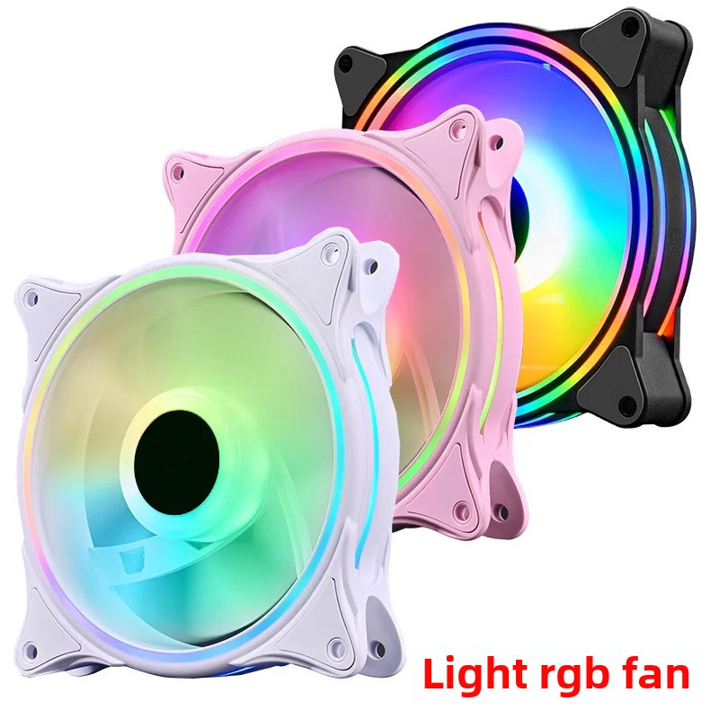 Desktop-Computer-Gehäuselüfter, 12 cm, RGB-Beleuchtung, Wasserkühlung, reine Farbe, Lüfter, Desktop-PC, Turmkühlersystem, Gaming-CPU-Kühlkörper