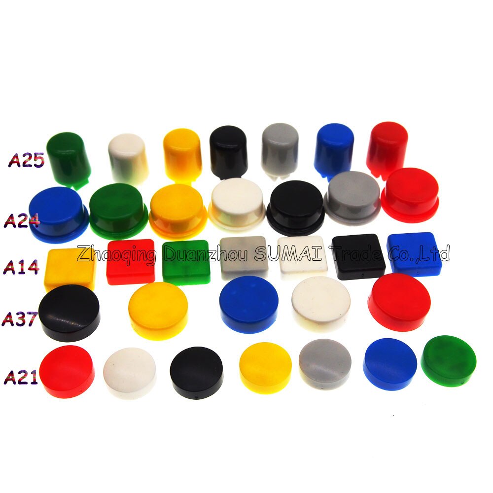 Sample,5 models Tactile Push Button Switch Cap,tact Switch button Cap for 12*12*7.3mm switch,multi/Mix Color