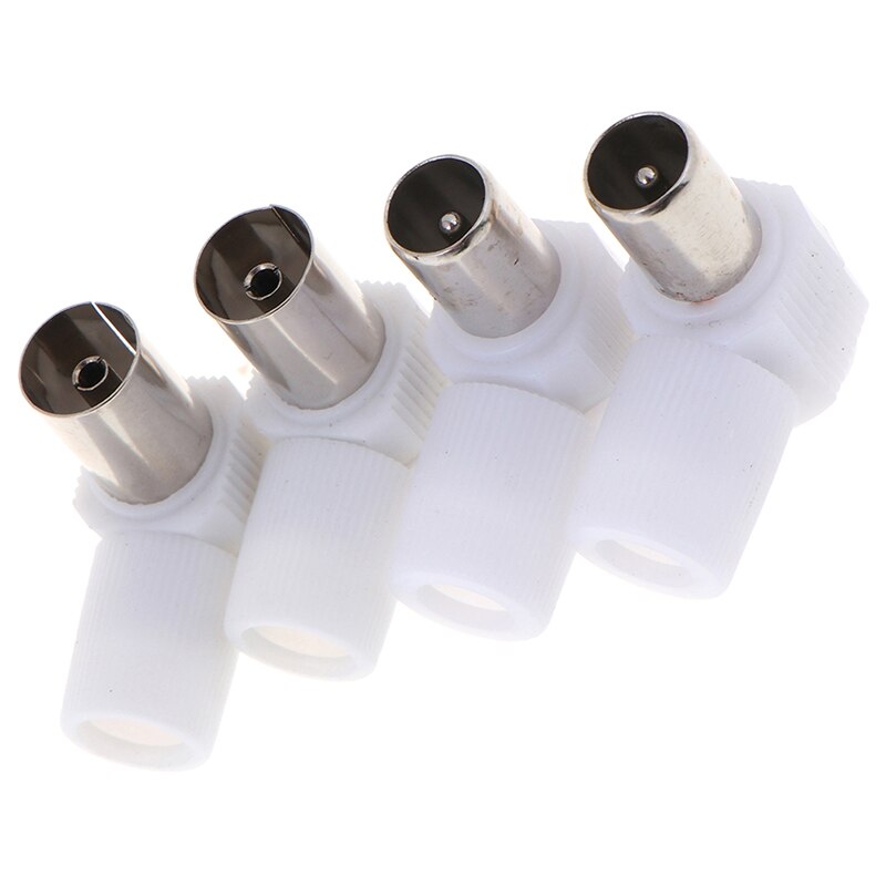 2 Pairs Practical 90 Degrees Male And Female TV Plug For Antennas TV Coaxial Male Plugs Adapter Right Angle Antennas Connectors