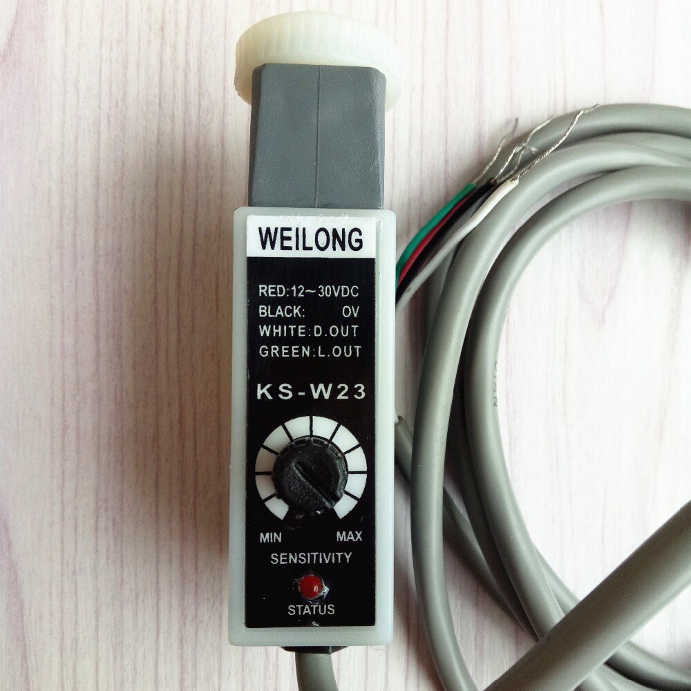 WEILONG Color Code Sensor KS-W23 (White Light Source) NPN Bag Making Machine Photoelectric Switch Sensor Replace KS-C2W