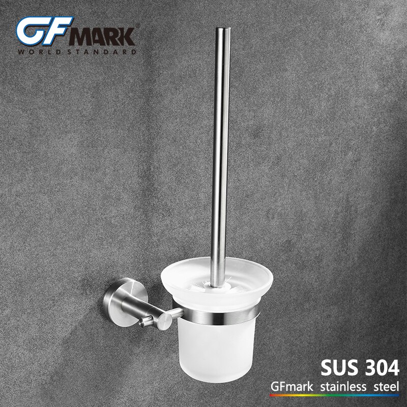 GFmark Wc Borstel Houders Met Frosted Glas SUS304 Rvs Escobilla Wc Borstel Houder Badkamer Accessoires