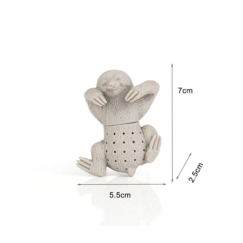 1Pc Silicone Thee-ei Veiligheid Theezakje Theezeefje Voor Thee Pot Cup Gebruik Leuke Mensen Vorm Thuis keuken Bar Thee Filter: 01