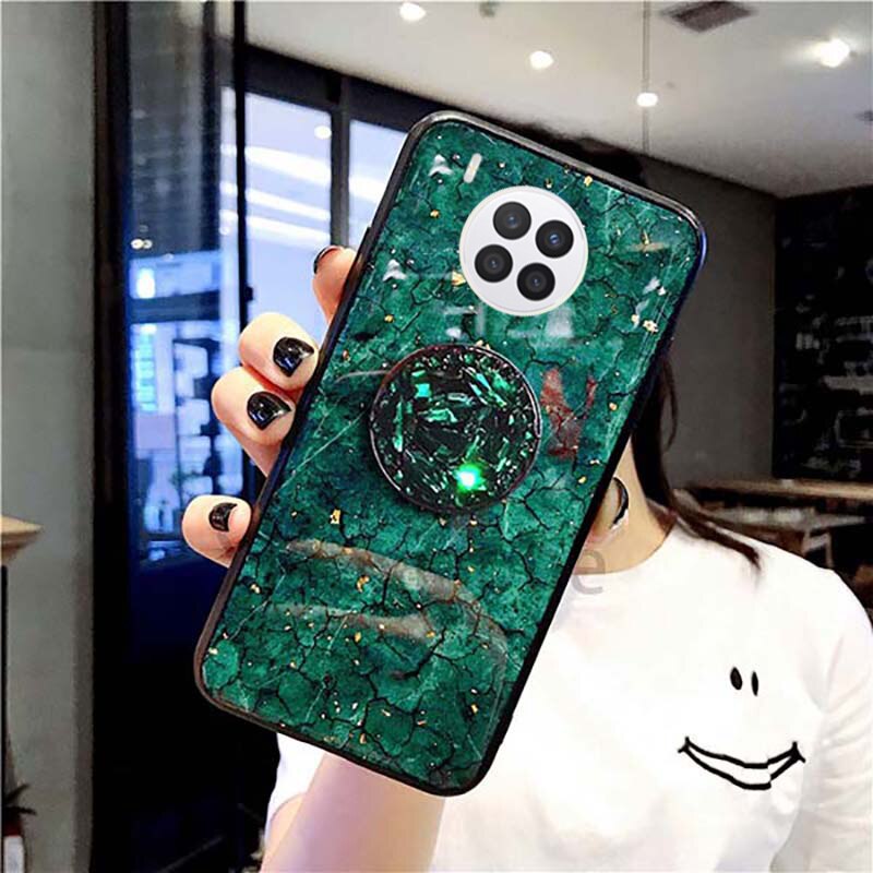 Funda con soporte de diamantes de imitación para Huawei Nova 8i, TPU suave, , Nova8i: Verde