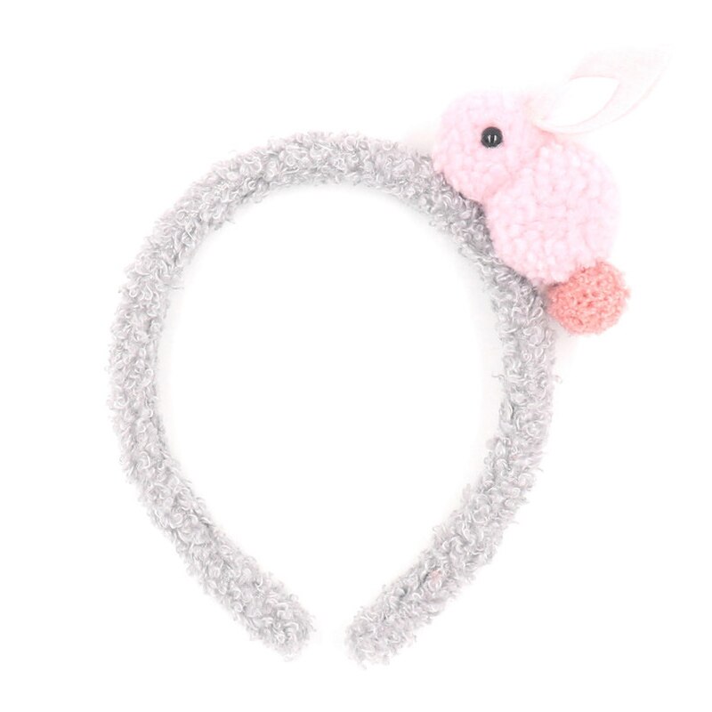 bandeau de dessin animé animal fait à la main en peluche lapin mignon coiffe unique fille pompon bandes de caoutchouc 6 couleur cheveux accessoires: 3